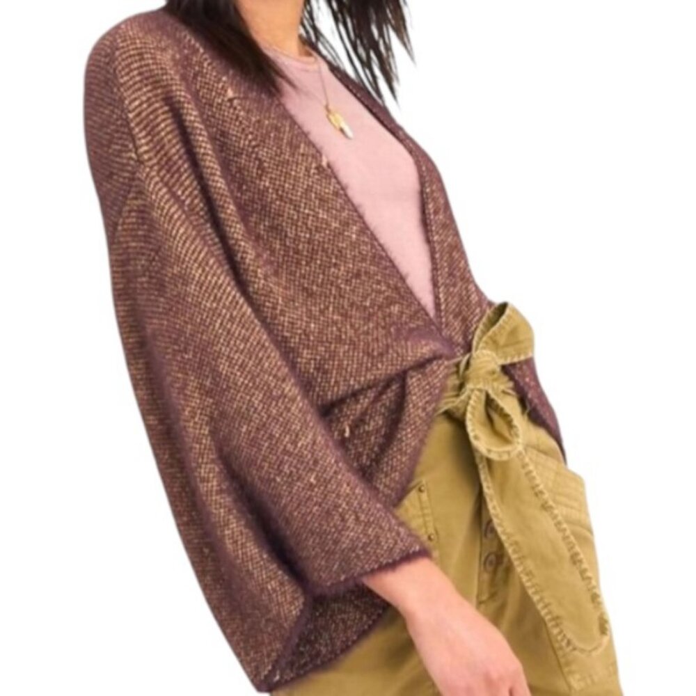 Akemi + Kin brown/gold knitted cardigan sweater size O/S